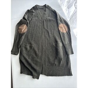 RDI Women's Long Cardigan With Elbow Patch Hunter Green Size Small